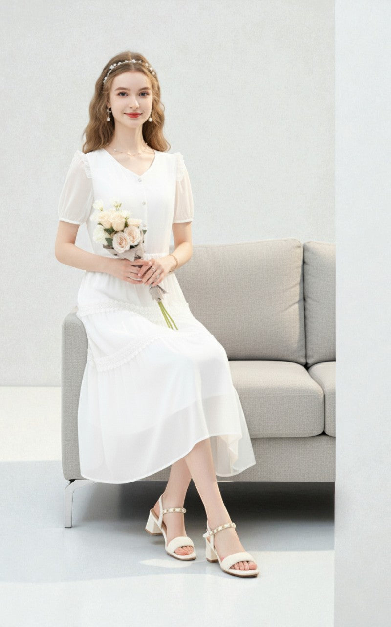 Romantic Patchwork Floral Maxi Dress