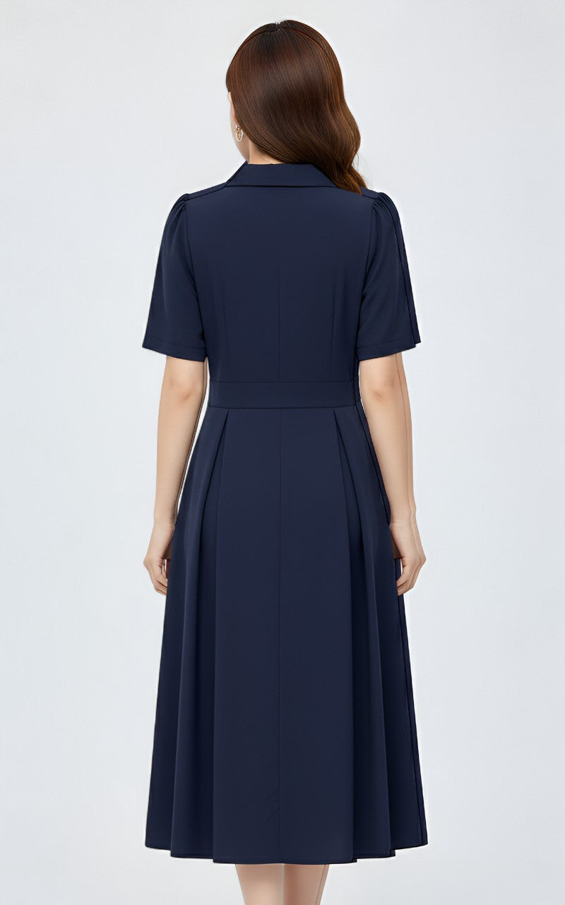 Elegant Patchwork Midi Dress