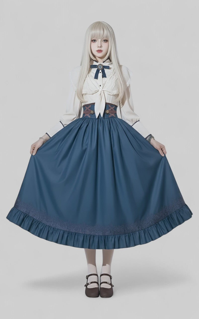 Elegant Vintage Lolita Bow & Ruffle