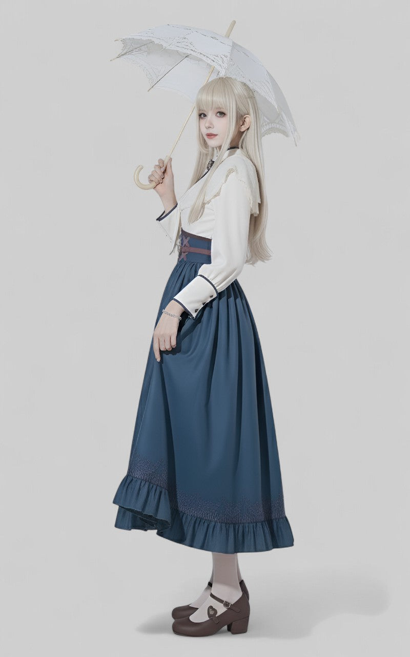 Elegant Vintage Lolita Bow & Ruffle