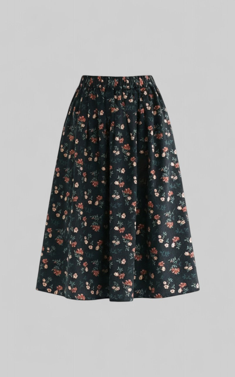 Midnight Garden Corduroy Skirt