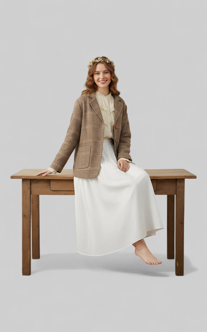 Soft Willow A-Line Cottagecore Maxi Skirt