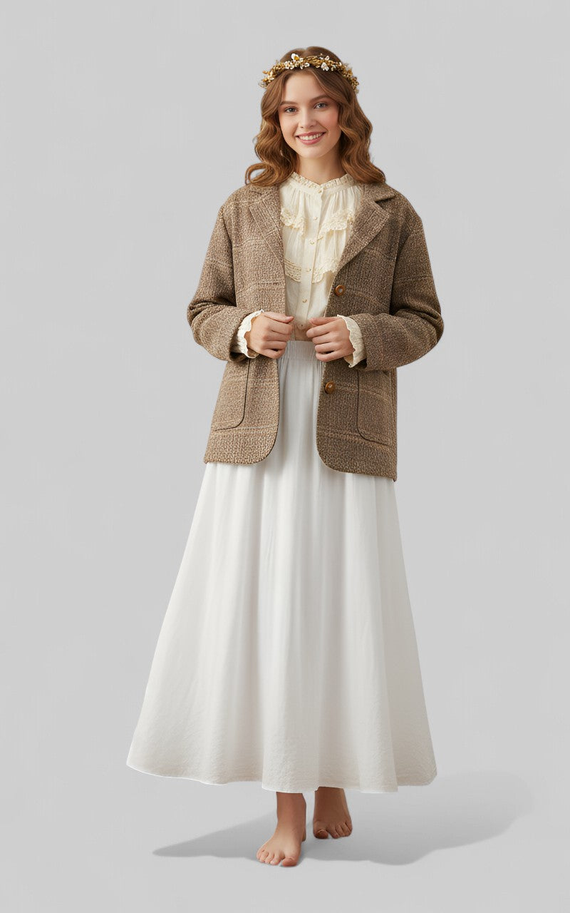 Soft Willow A-Line Cottagecore Maxi Skirt