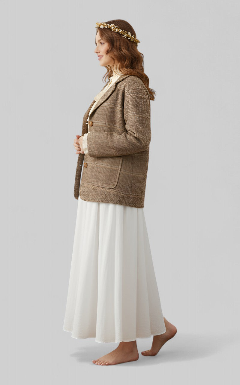 Soft Willow A-Line Cottagecore Maxi Skirt