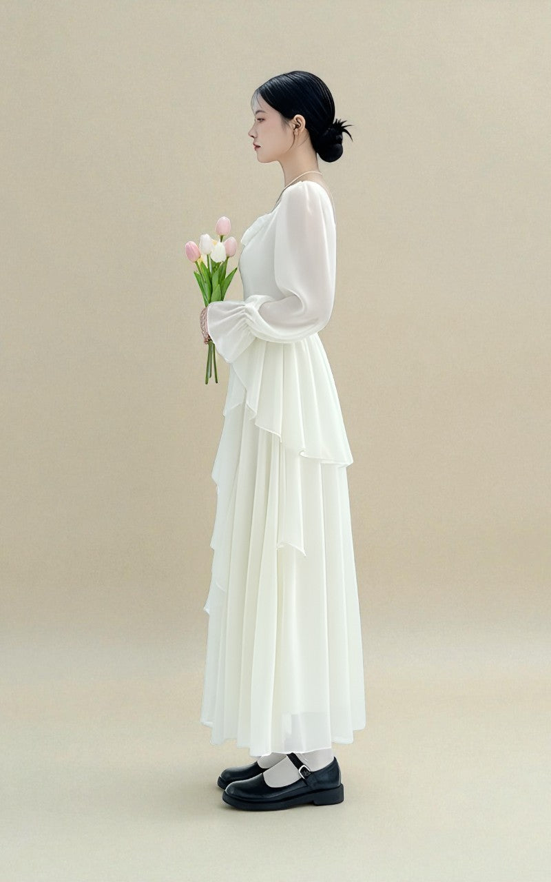 Soft Bloom Tiered Summer Maxi Dress