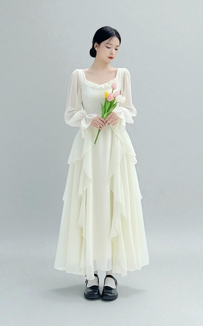 Soft Bloom Tiered Summer Maxi Dress