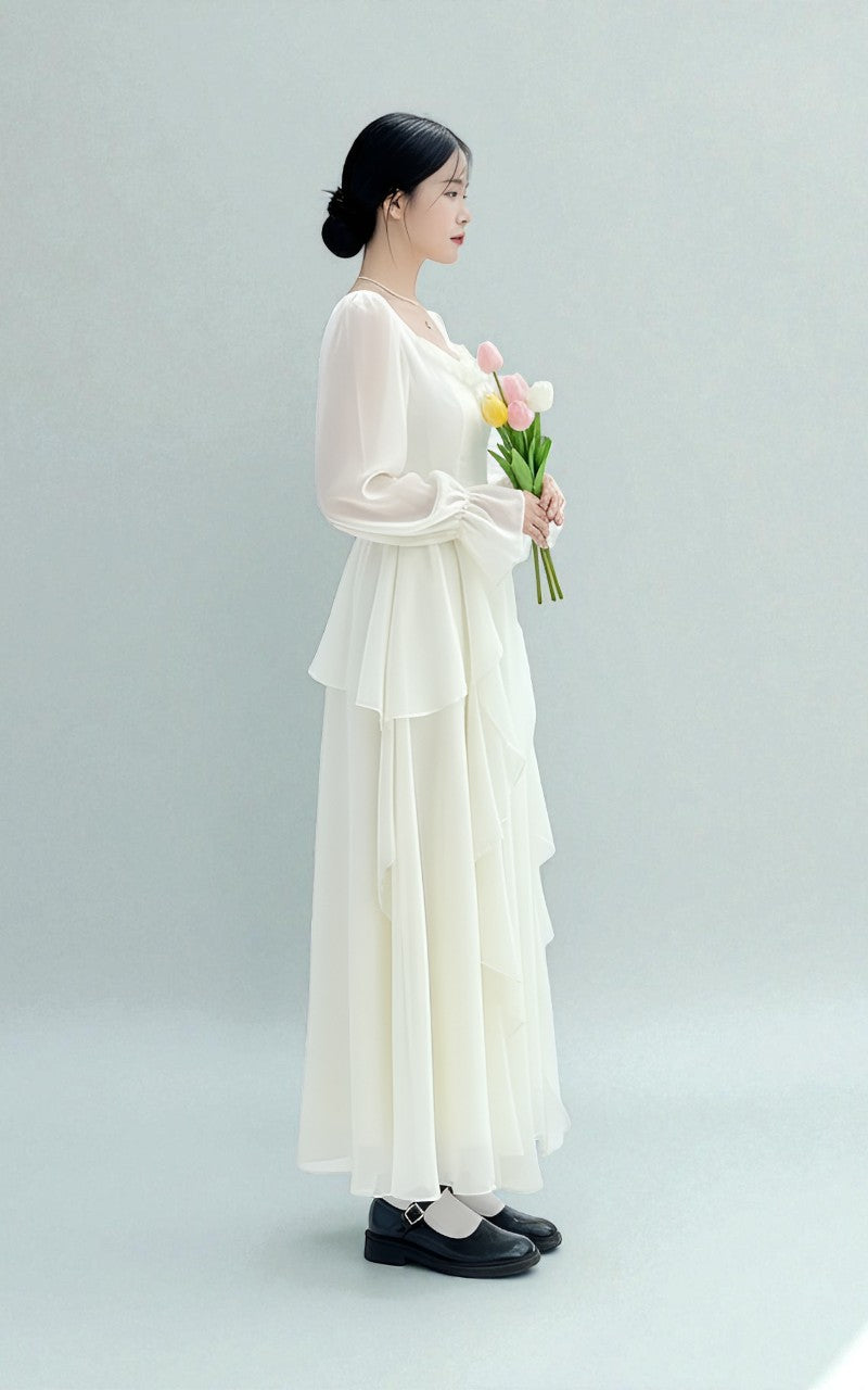 Soft Bloom Tiered Summer Maxi Dress