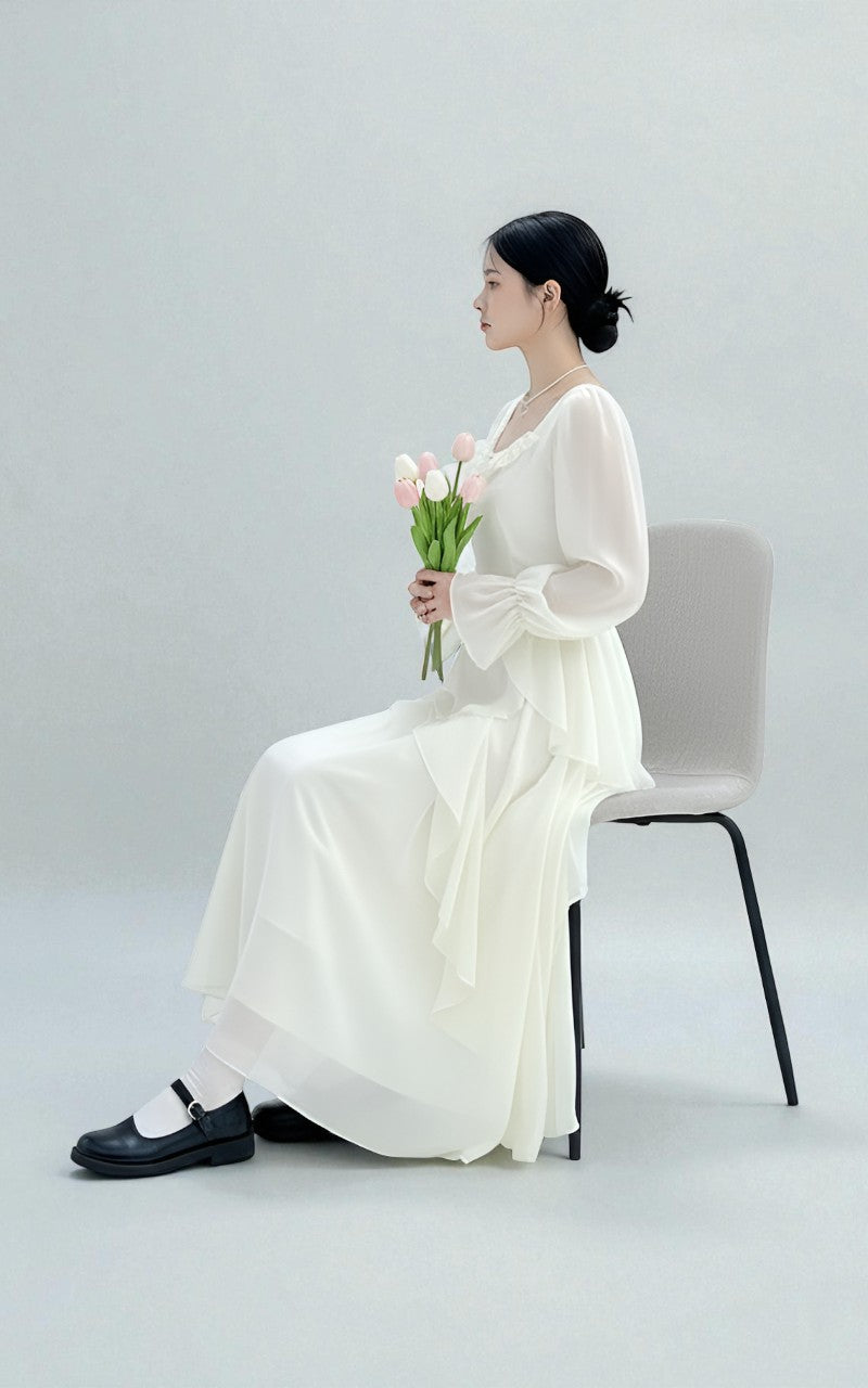 Soft Bloom Tiered Summer Maxi Dress