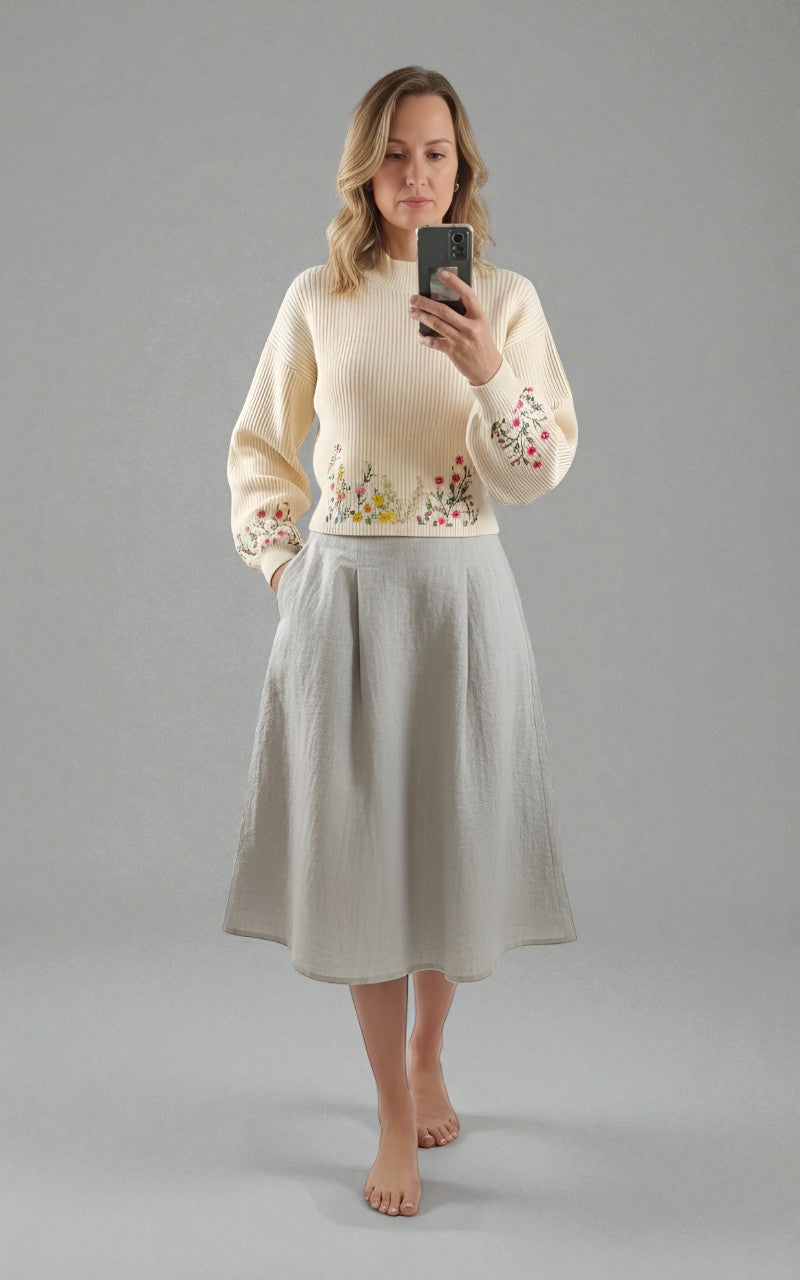 Wildflower Embroidered Knit Sweater