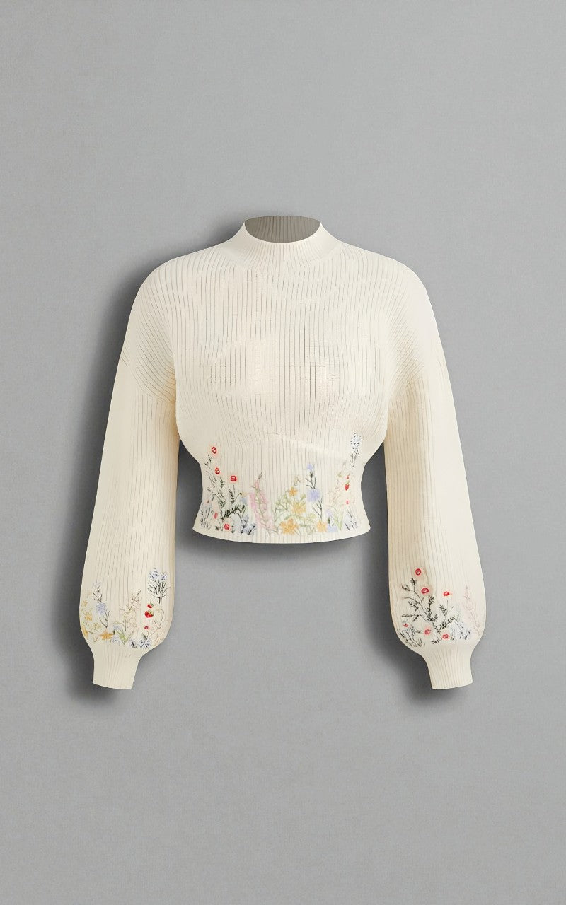 Wildflower Embroidered Knit Sweater