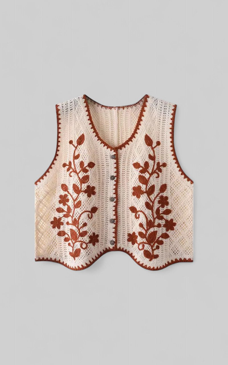 Embroidery Crochet Waistcoat