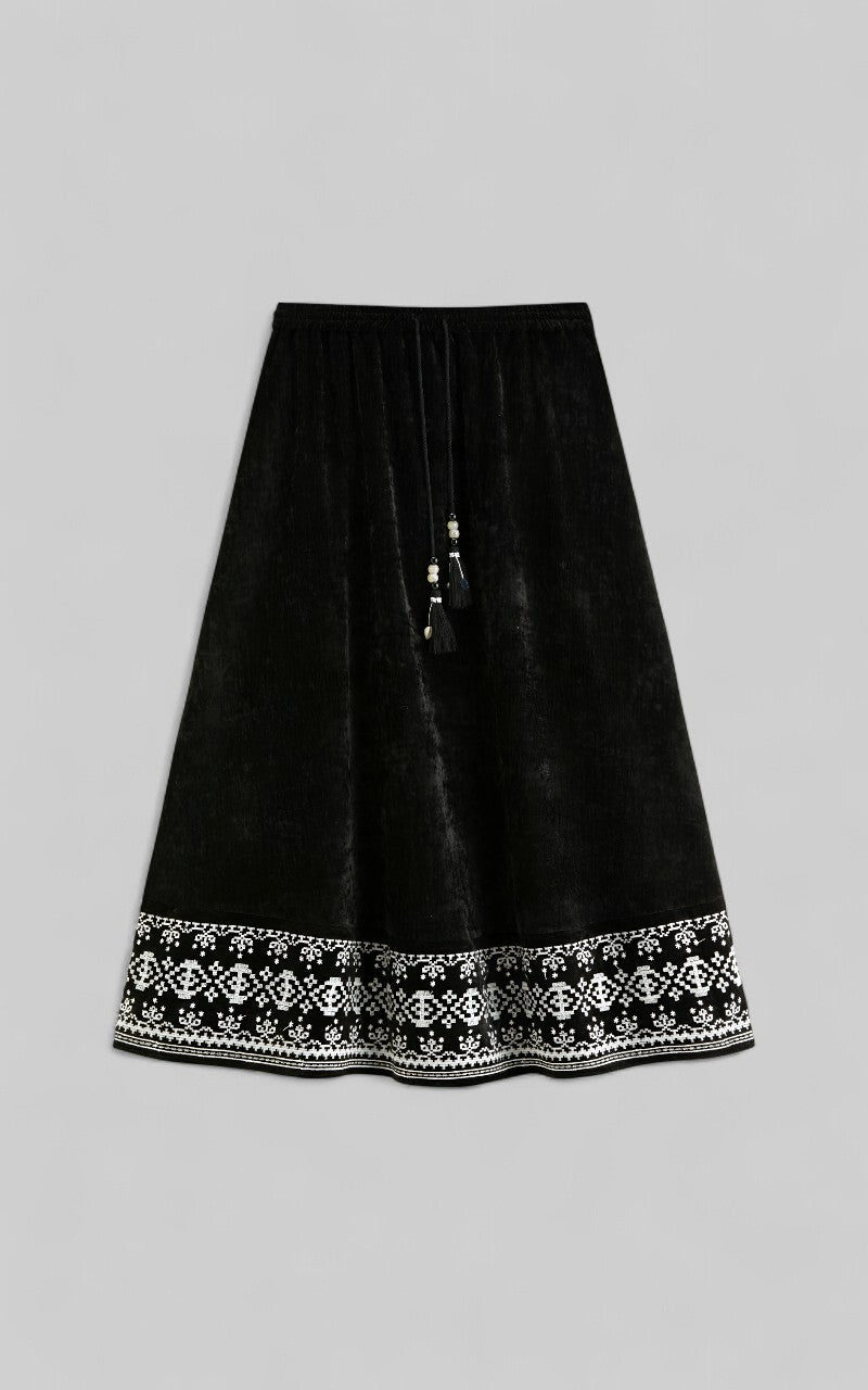 Embroidered Forest Hem Skirt
