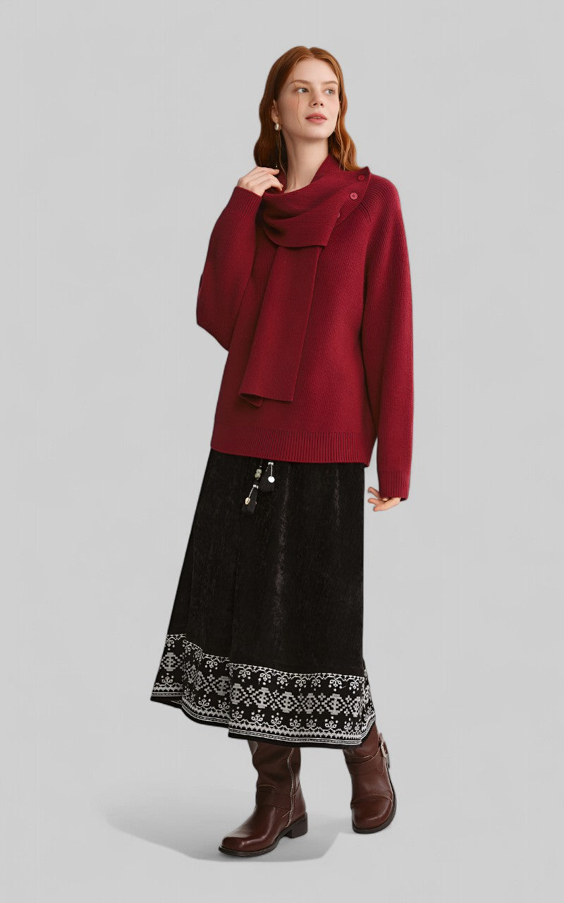 Embroidered Forest Hem Skirt