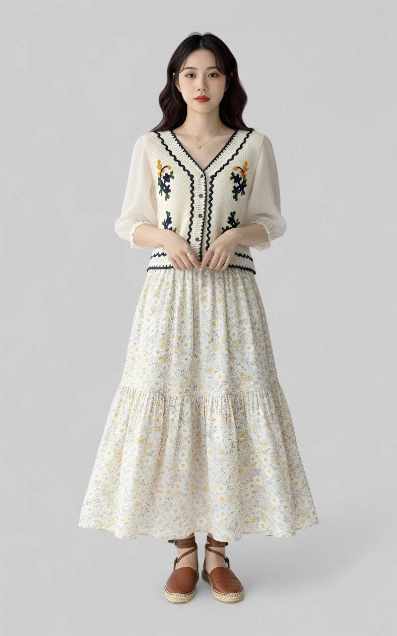 Fairycore Cottagecore Button-Front Top