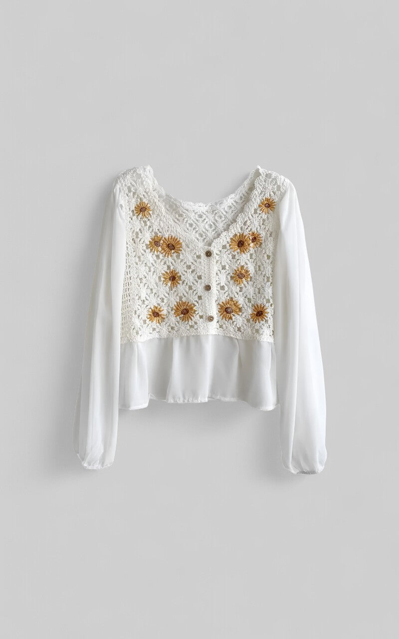 Flower Crochet Daisy Blouse