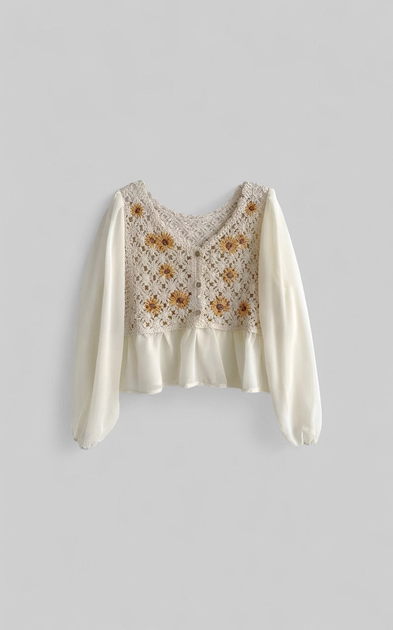 Flower Crochet Daisy Blouse