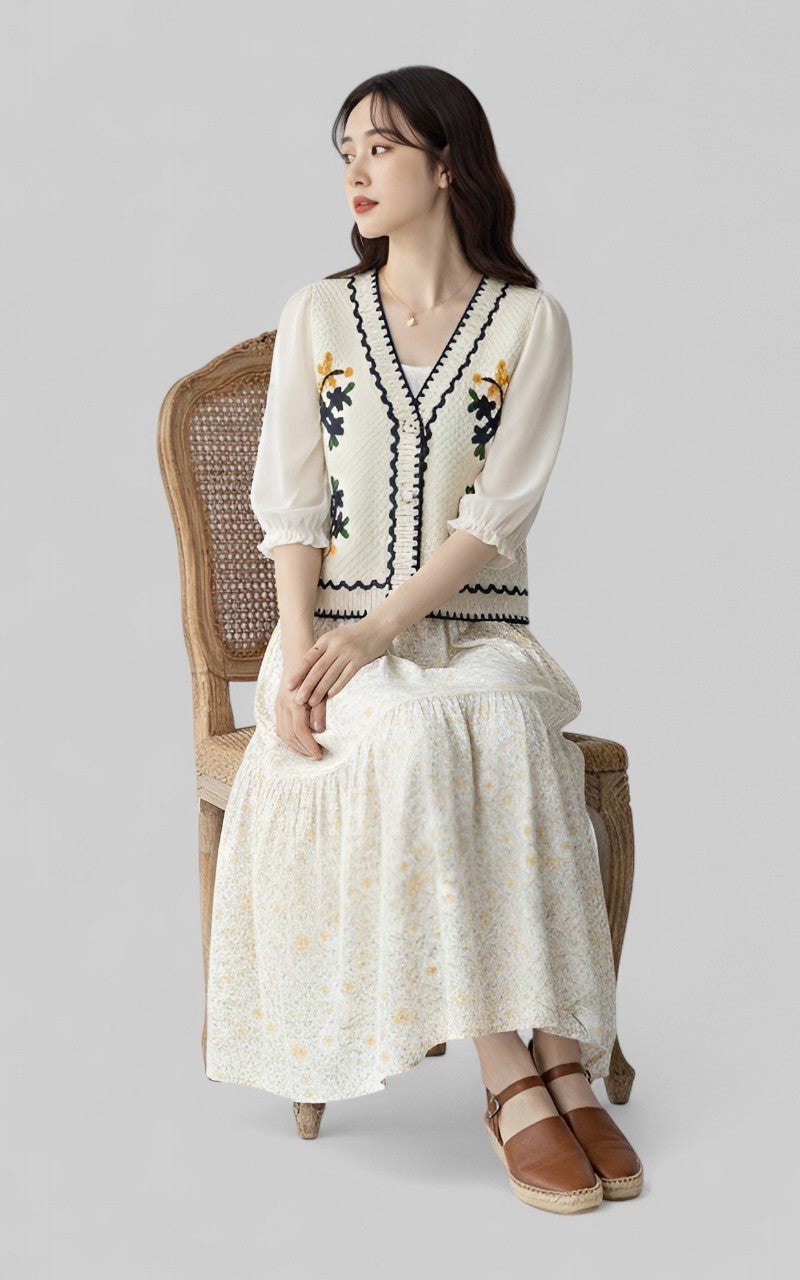 Fairycore Cottagecore Button-Front Top