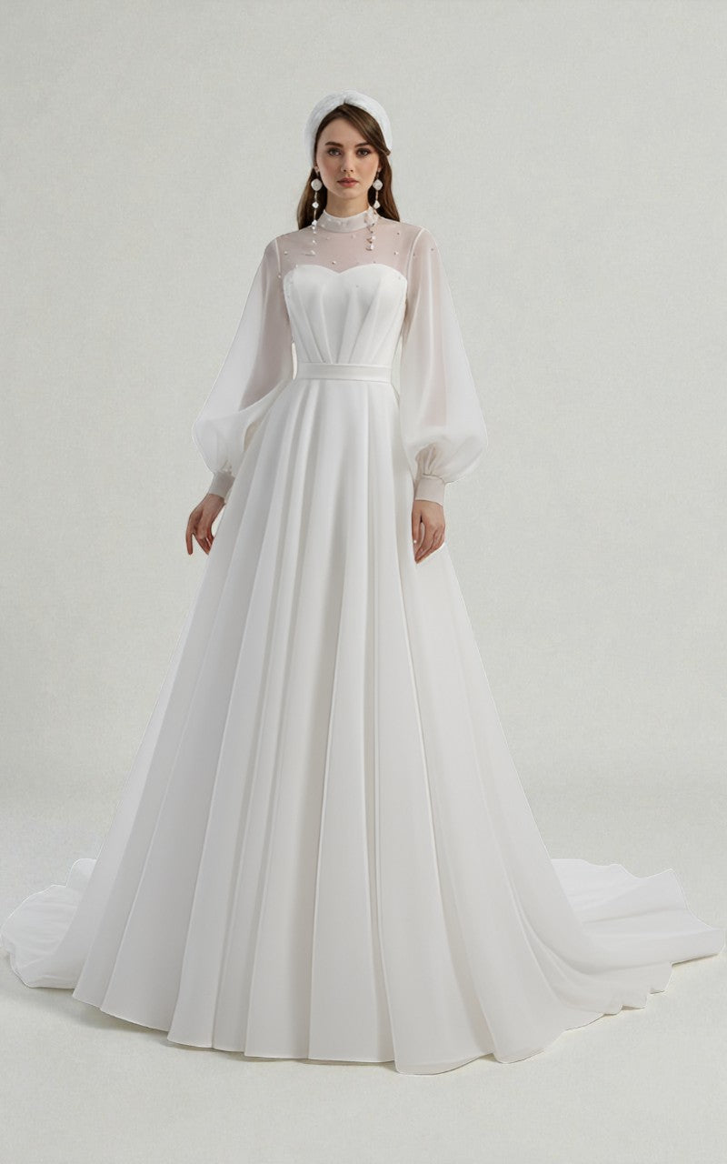 High Neck Organza Dress