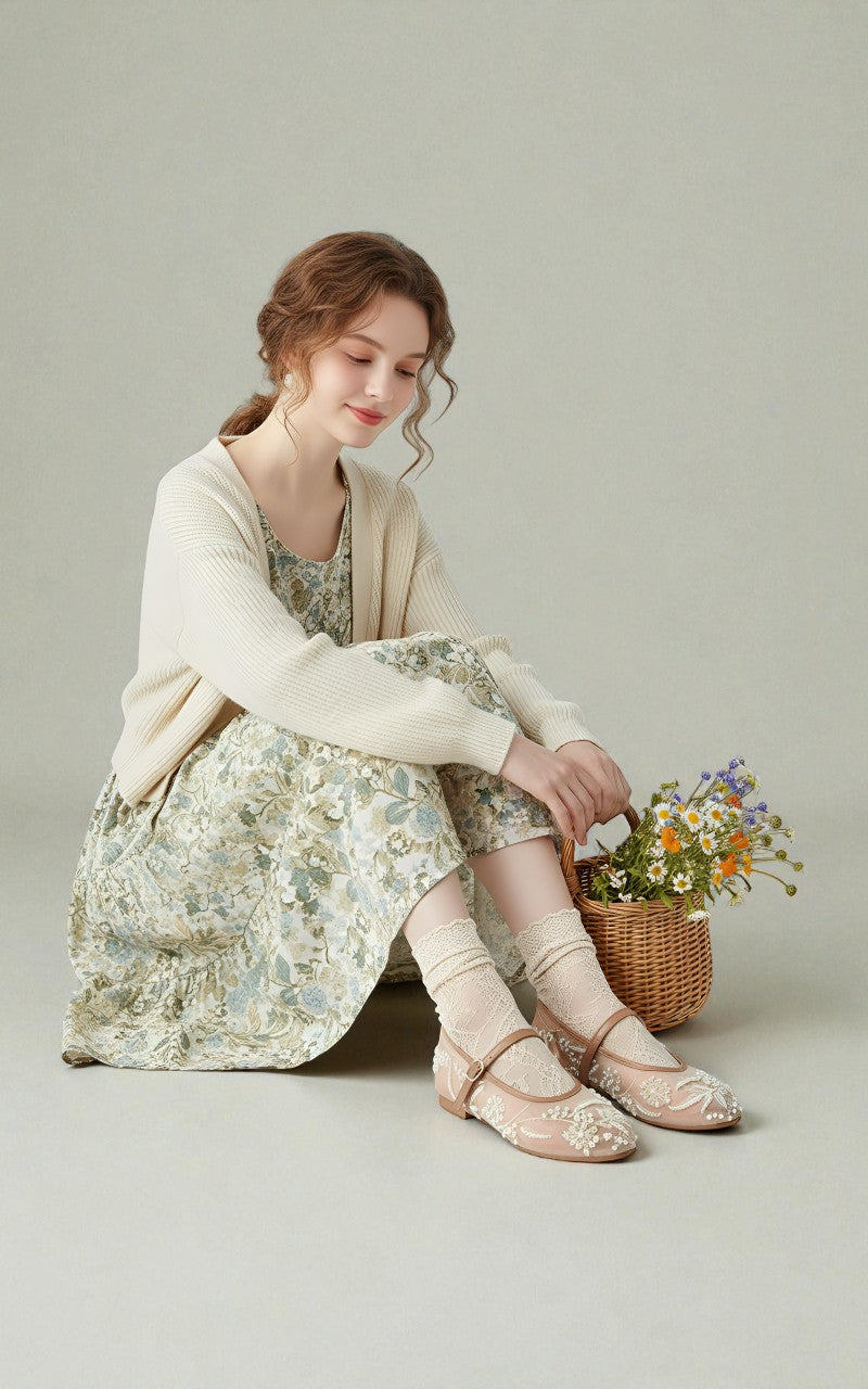 shoes to wear with cottagecore dress How To Wear A Cottagecore Dress During Winter In 5 Easy Outfits