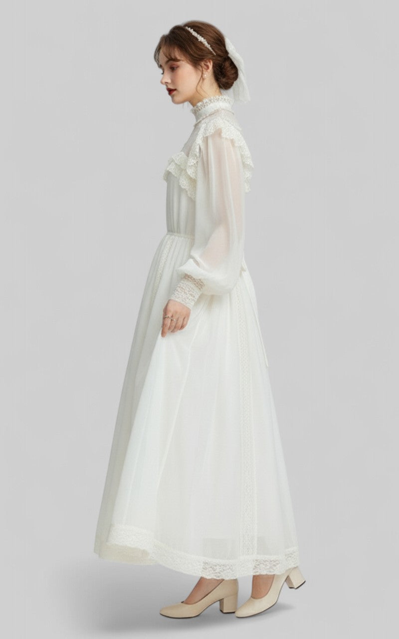 Vintage Chiffon Gatsby Lace Princess Dress