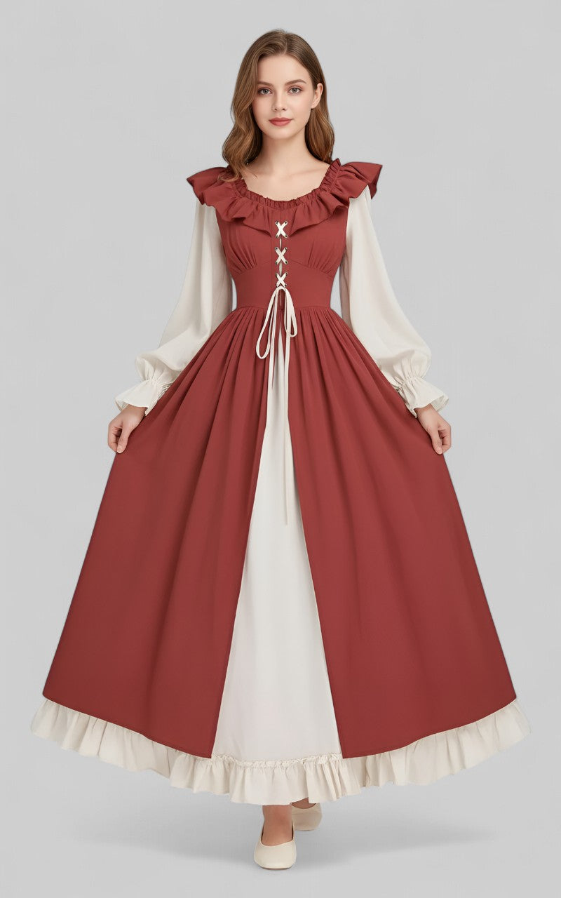 Vintage Medieval Lace-Up Renaissance Dress